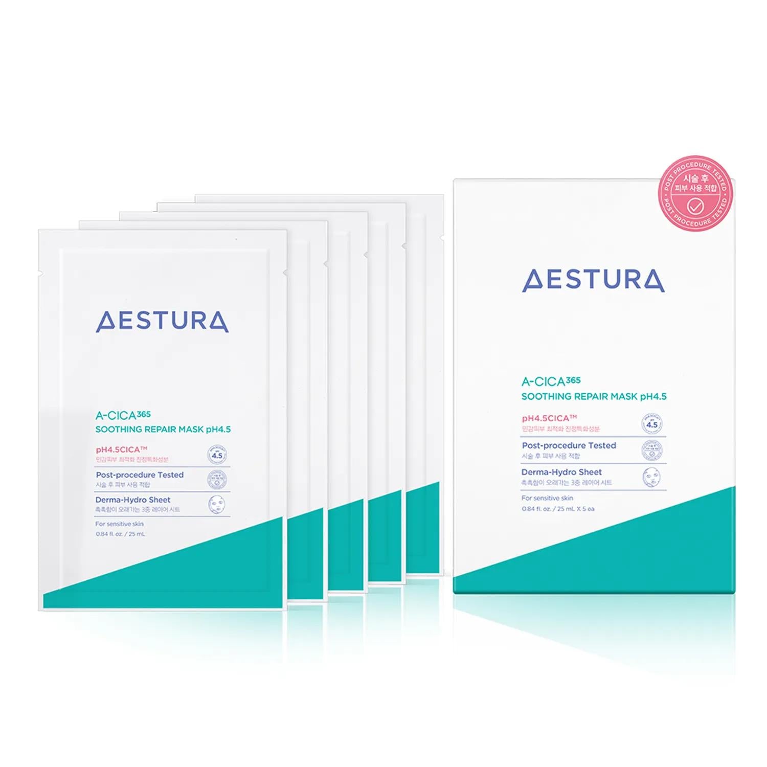 [Aestura] A-Cica 365 Soothing Repair Mask Sheet pH4.5 5ea image 2
