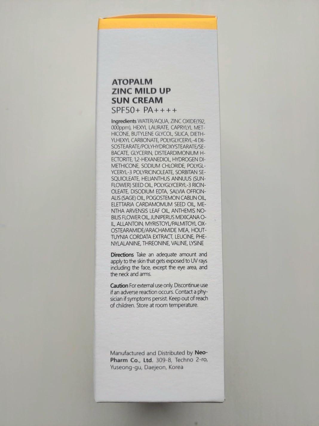 [ATOPALM] Zinc Mild Up Sun Cream SPF50+ PA++++ 65g image 9