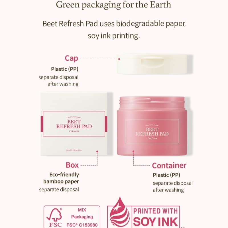 [ImFrom] Beet Refresh Pad - 60 Sheets image 9