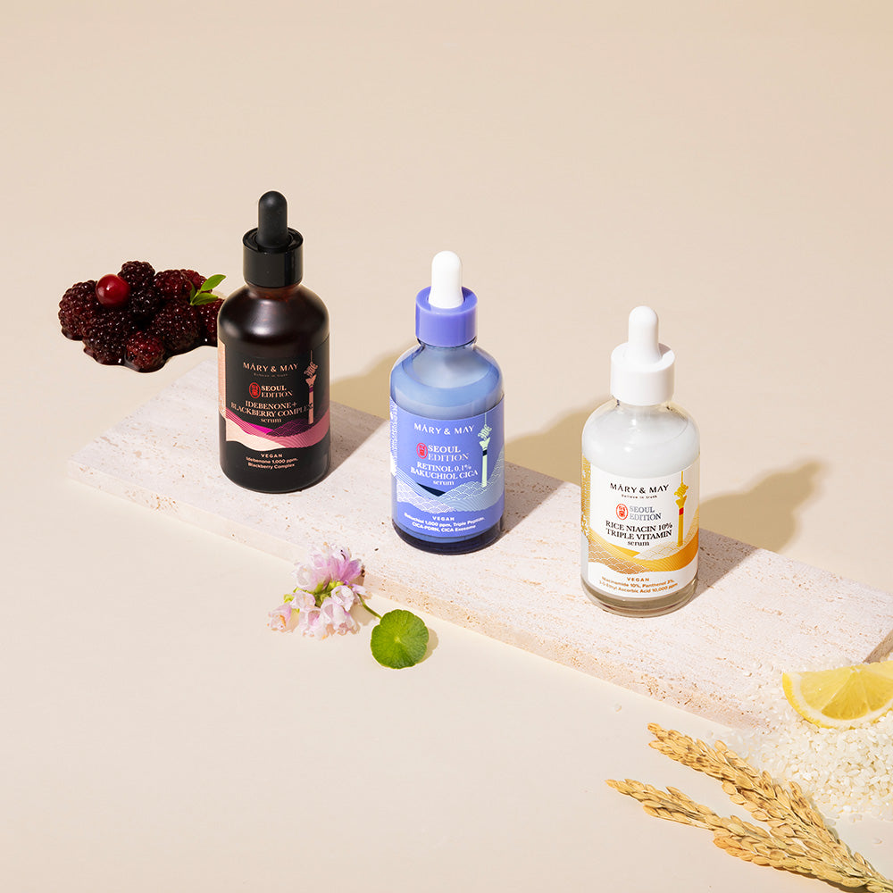 Mary&May Triple Serum Set - Idebenone, Rice Niacin & Retinol Bakuchiol image 6