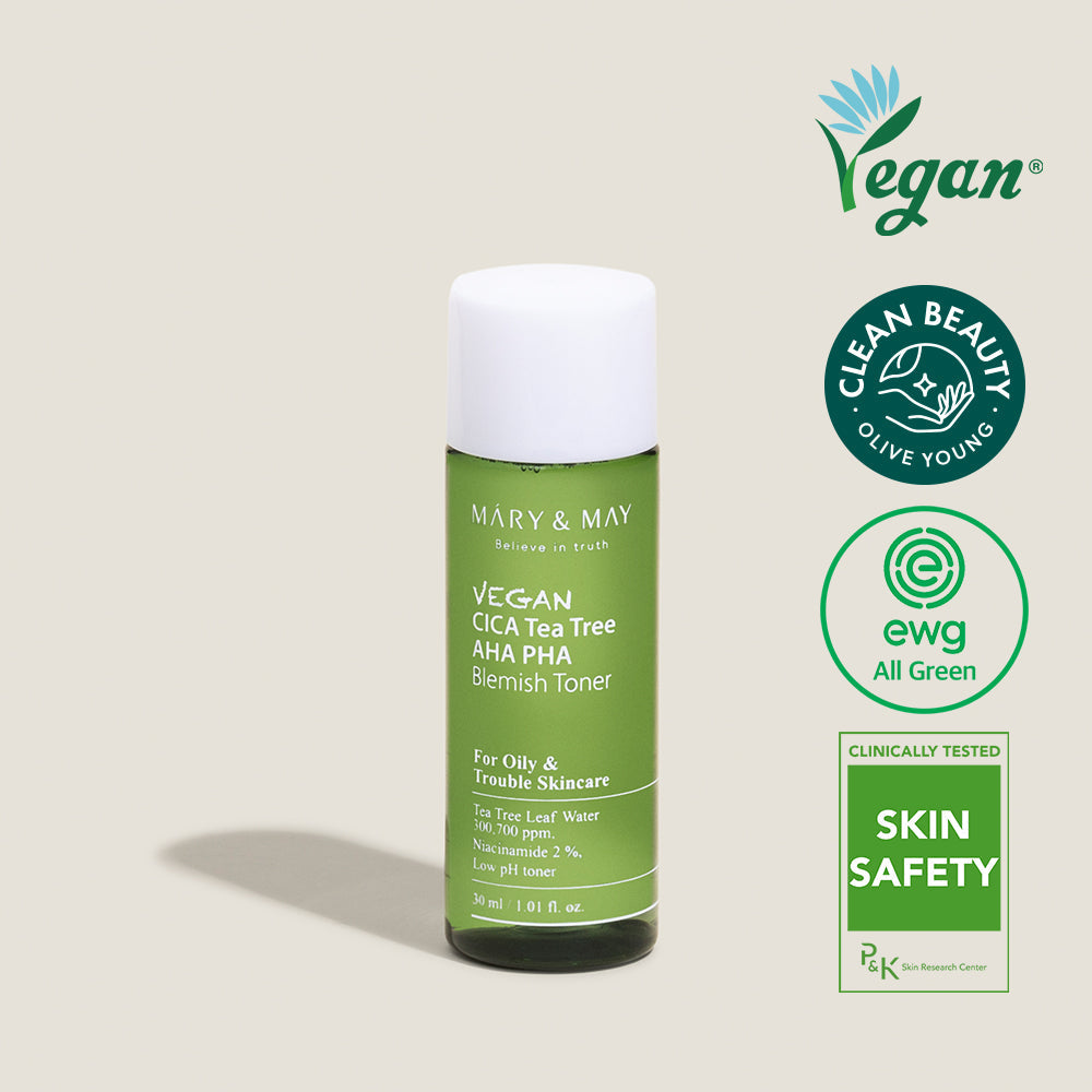 [MARY&MAY] Vegan CICA Tea Tree AHA PHA Blemish Toner - 30ml image 2