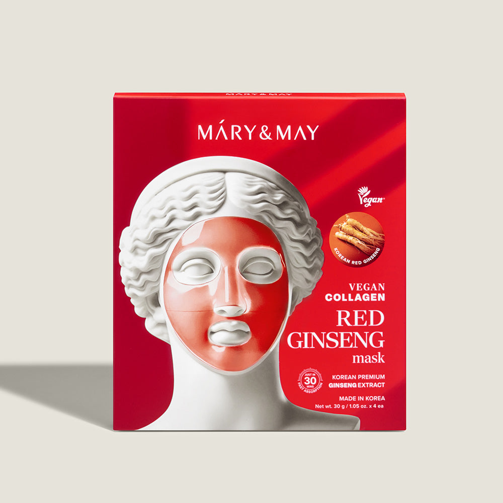[Mary&May] Vegan Collagen Red Ginseng Mask (30g x4) image 4