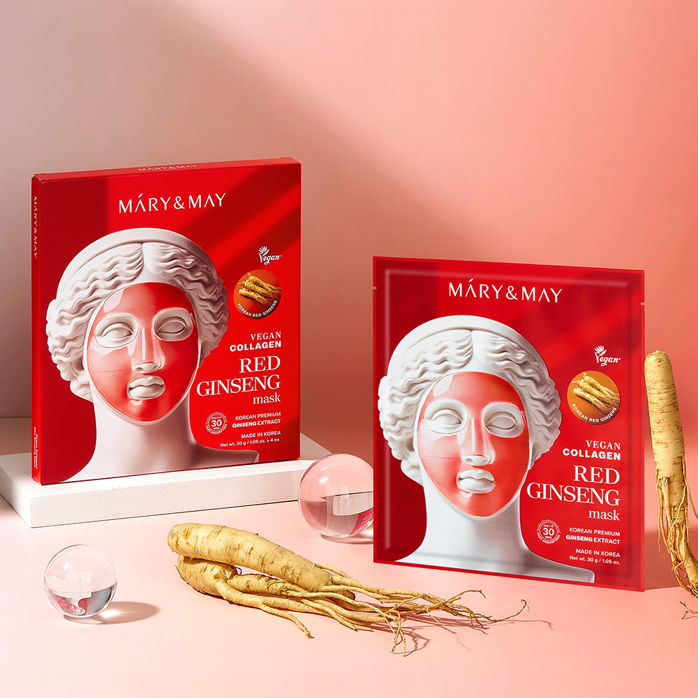 [Mary&May] Vegan Collagen Red Ginseng Mask (30g x4) image 8