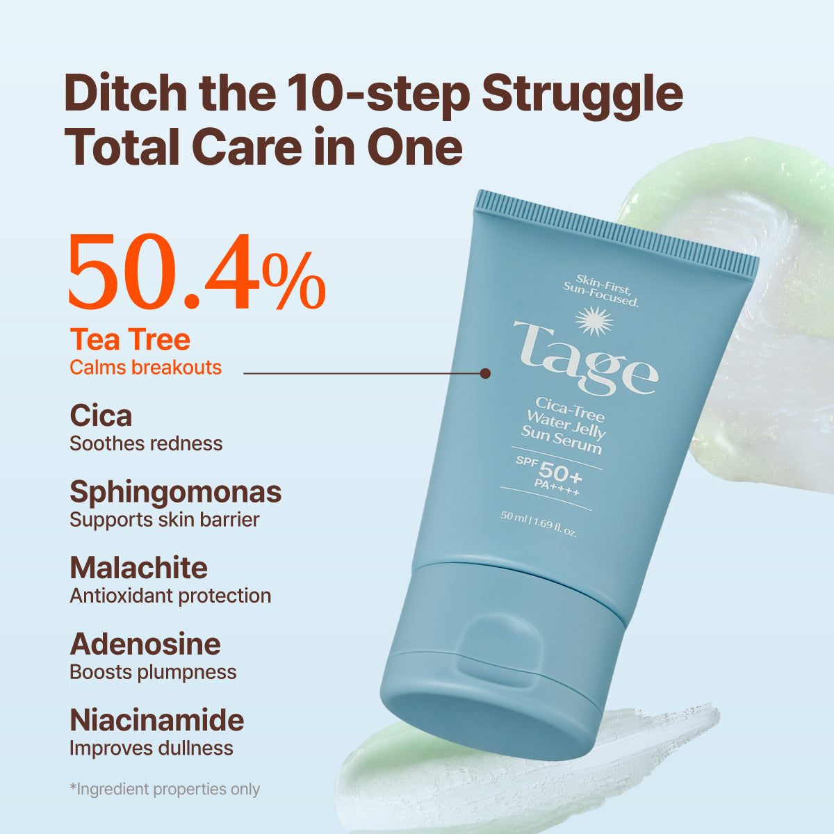 [Tage] Cica-Tree Water Jelly Sun Serum 50ml image 5