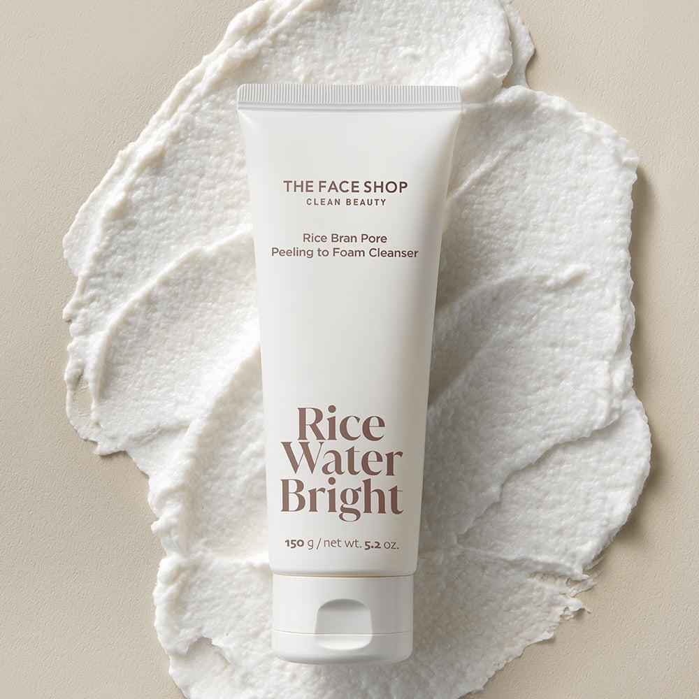 [Thefaceshop] RICE WATER BRIGHT Rice Bran Pore Peeling to Foaming Cleanser 150g image 2