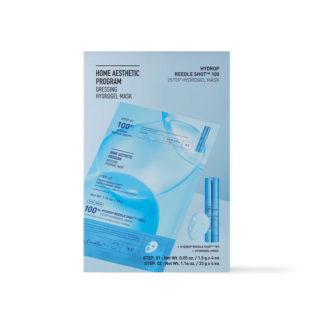 [VT Cosmetics] HYDROP Reedle Shot 100hl 2STEP Hydrogel Mask - 2Type image 3