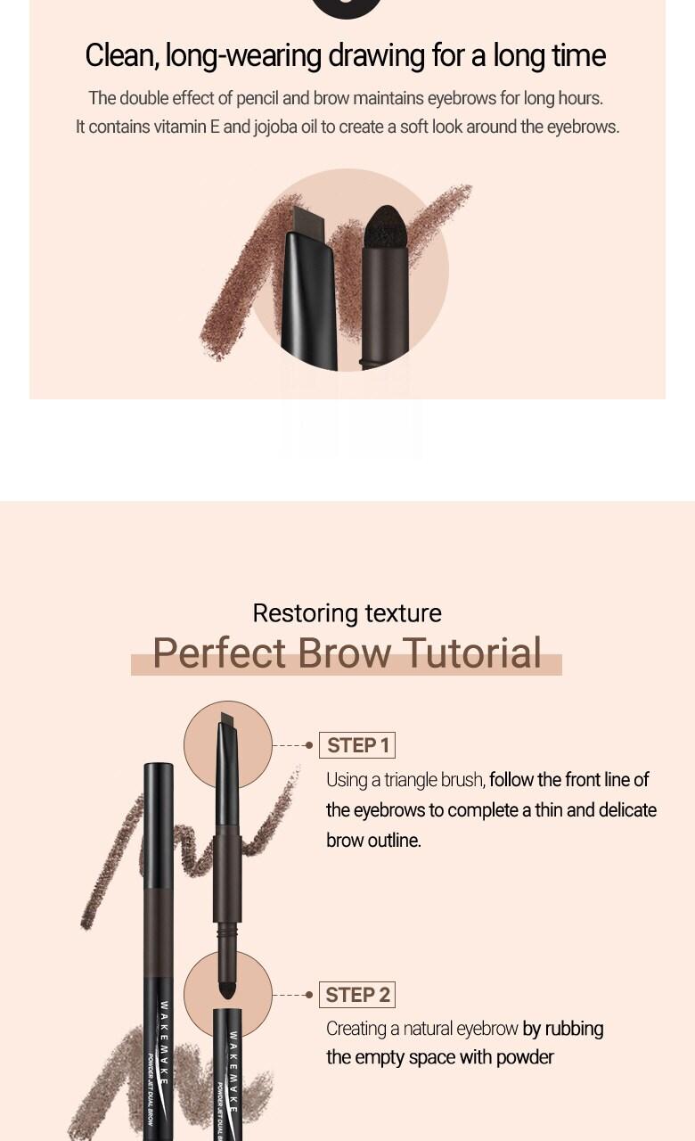 [WAKEMAKE] Powder Jet Dual Brow 0.75g - #09 Gray Brown image 5